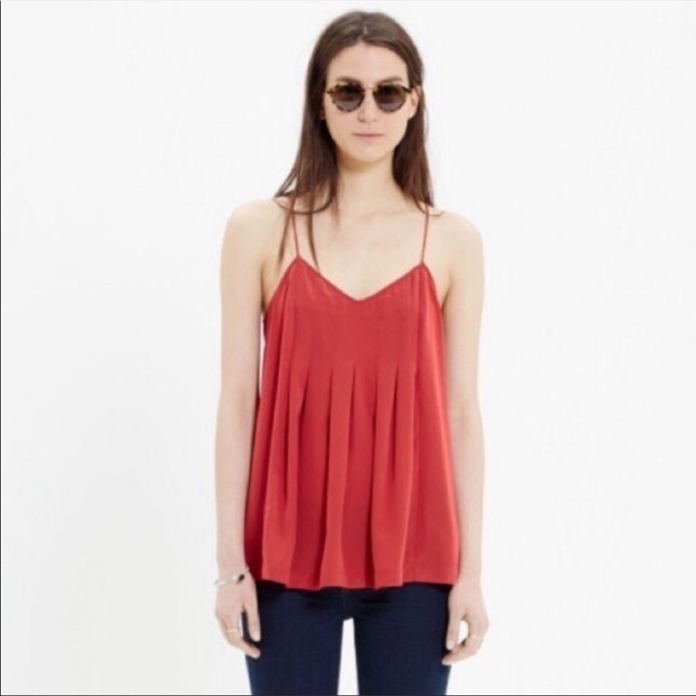Madewell pleated raspberry camisole size 4